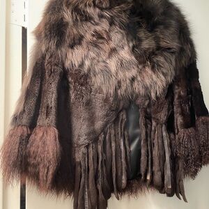 Luxurious Brown Fur Cape